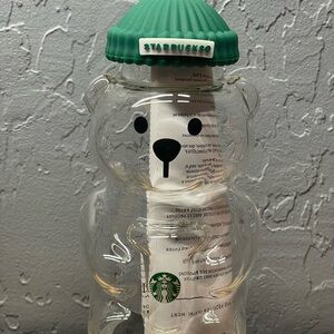 Starbucks Clear Bear Bottle with Teal Lid